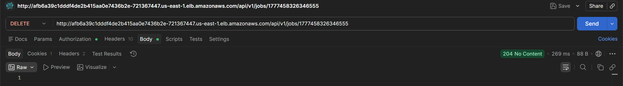 DELETE /jobs/:id
